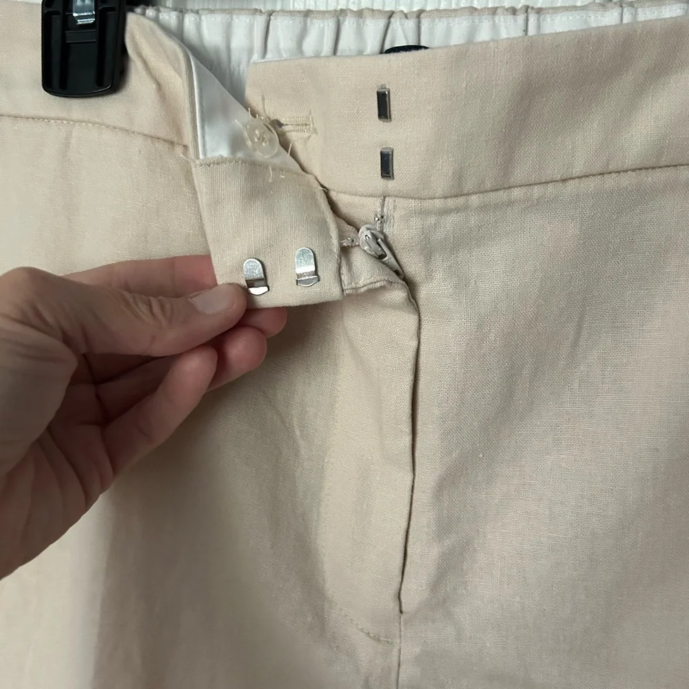 J. Crew NWT Wide Leg Beige Khaki Linen High Rise Pant Size 12
